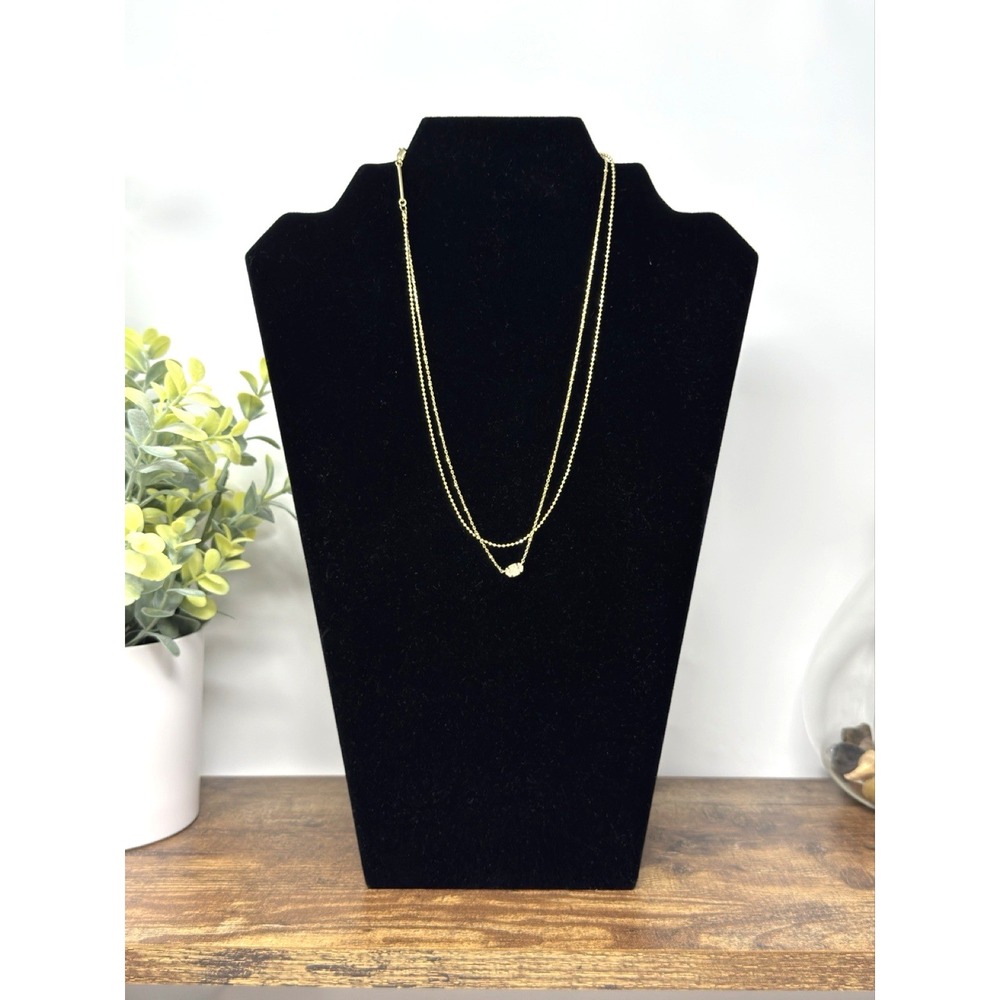 Kendra Scott‎ Gold Tone Layered Double Chain Necklace with Pendant